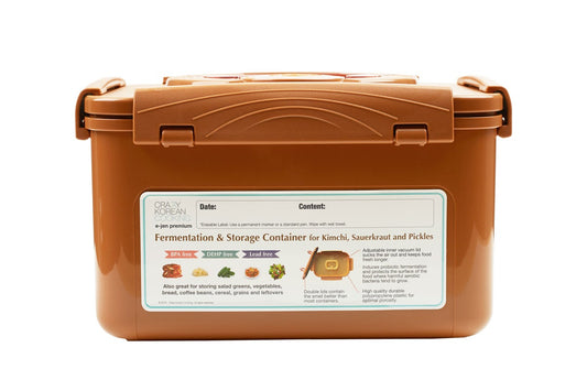Premium Kimchi  Container, 1.3 Gal (5.2L) by Crazy Korean Cooking