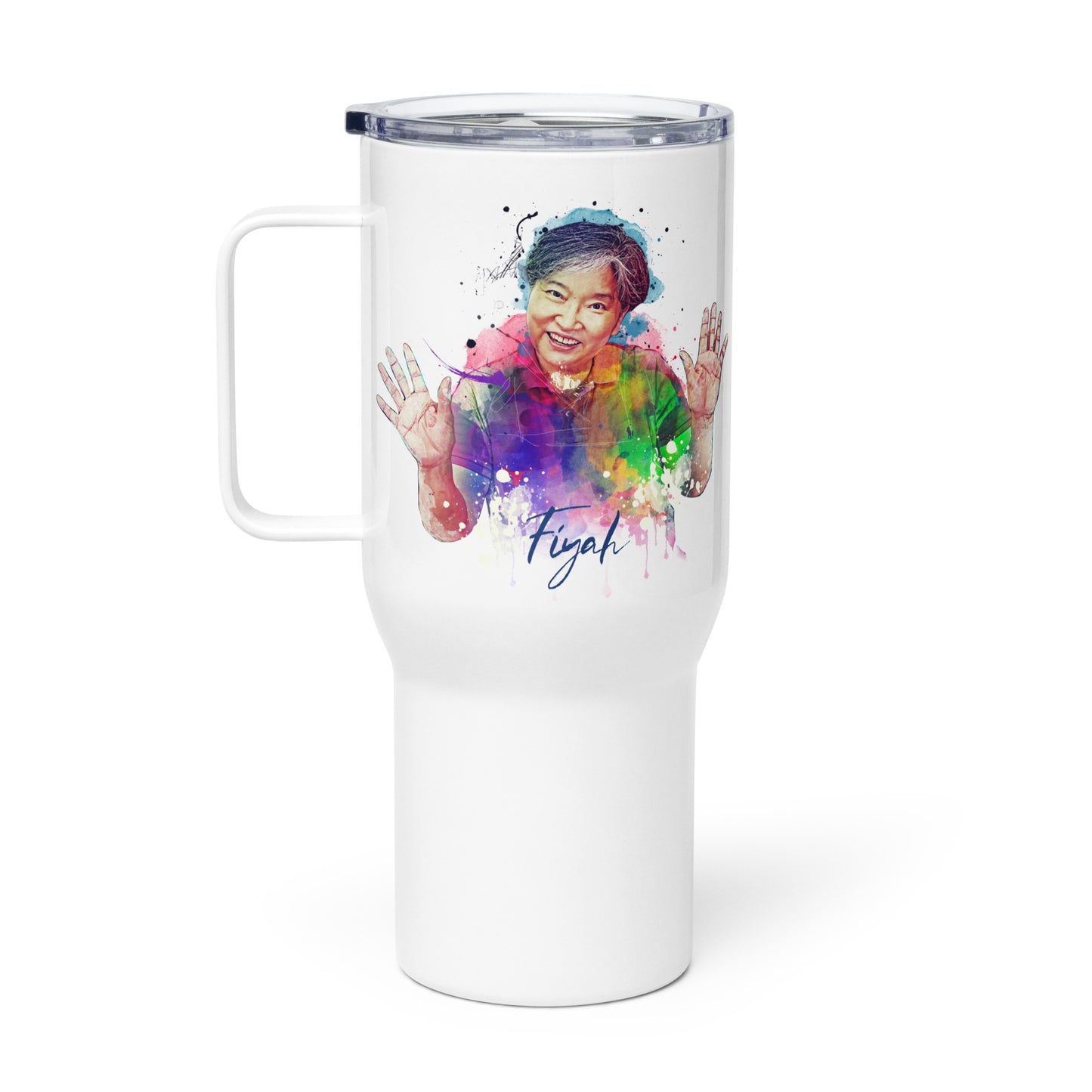 Travel mug with a handle, Mom & Dad