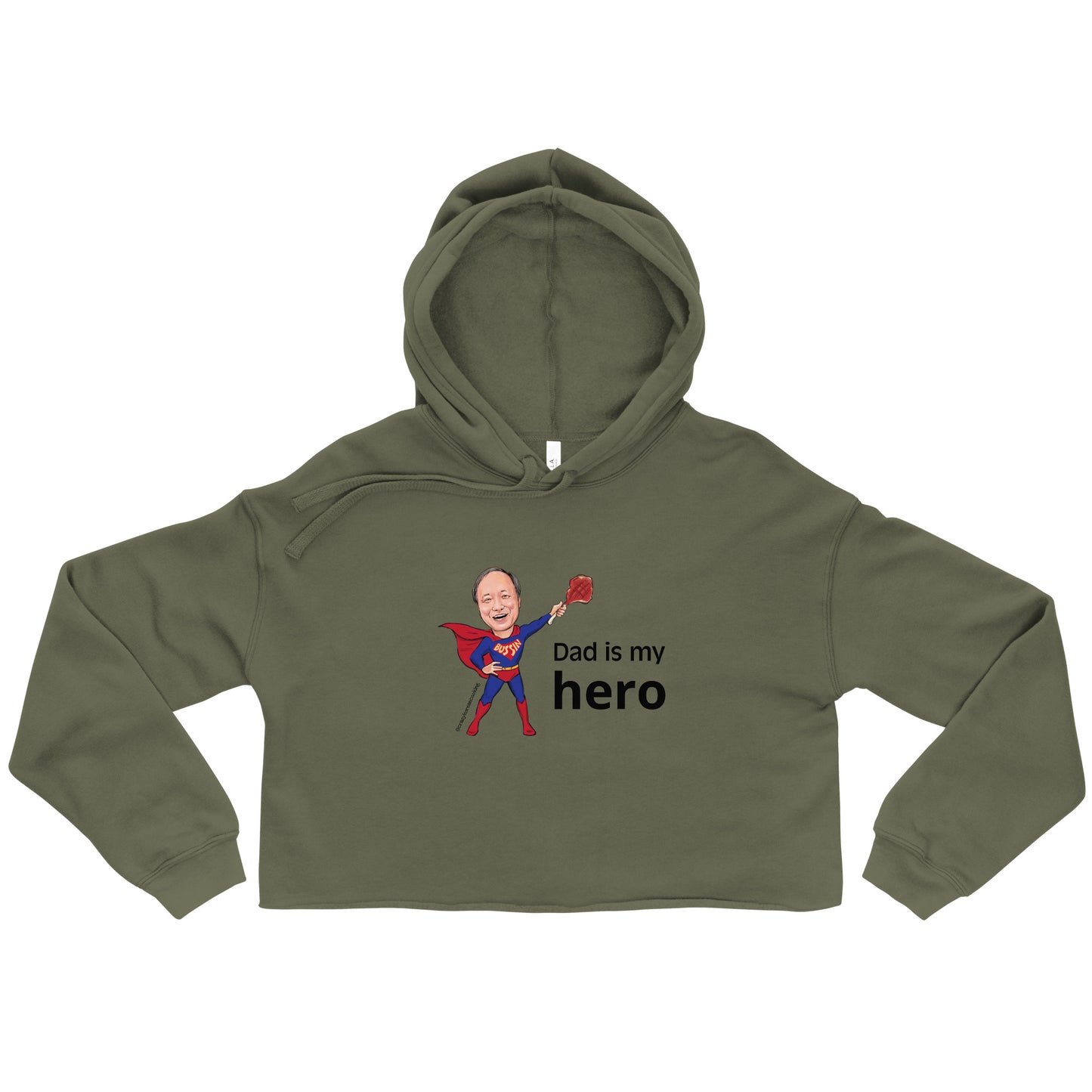 Women's Crop Hoodie, Dad is my hero