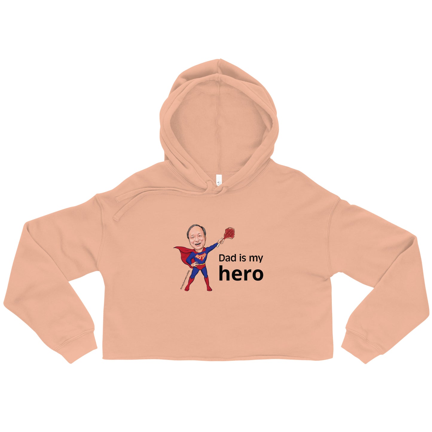 Women's Crop Hoodie, Dad is my hero