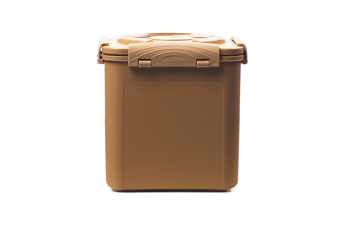 Crazy Korean Cooking Premium E-jen Kimchi Fermentation & Storage Container, 1.6 gallon (6.4L), Sandy Brown