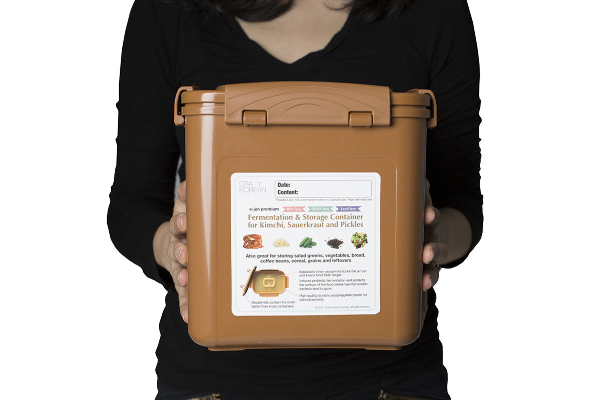 Premium Kimchi Container, 1.6 gallon (6.4L) by Crazy Korean Cooking
