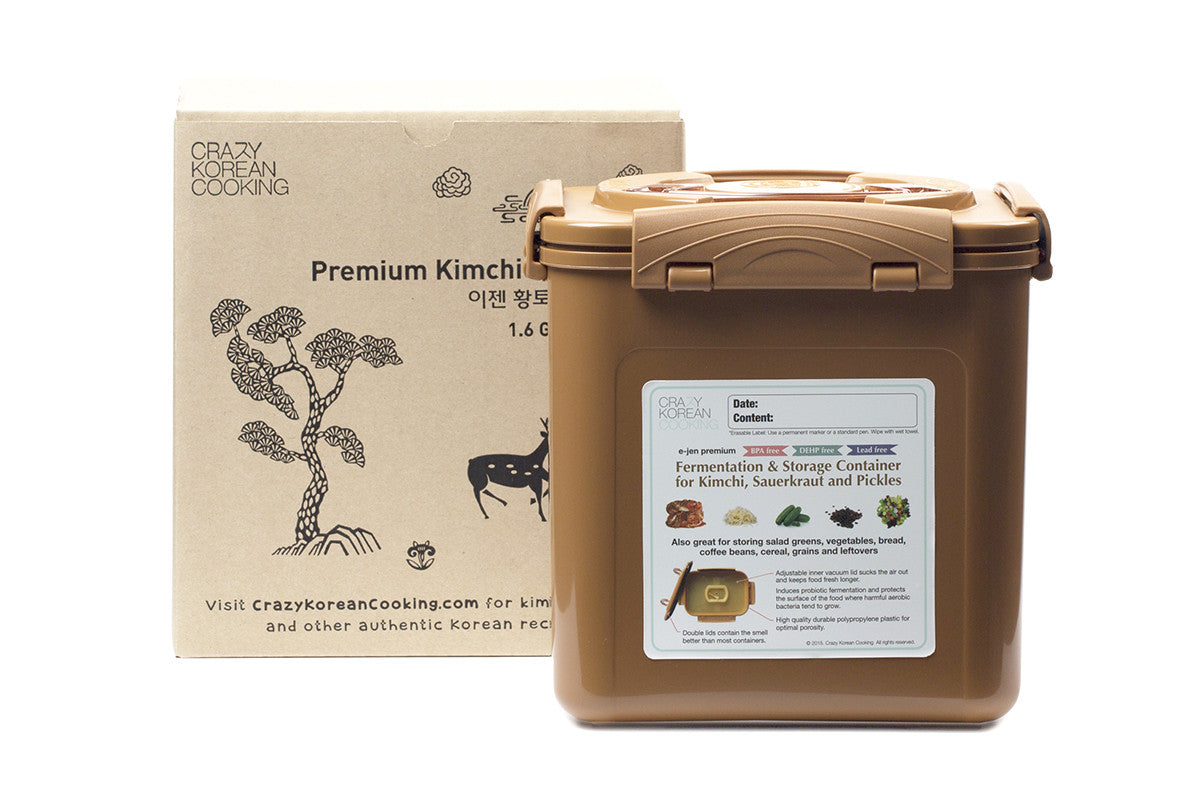 Premium Kimchi Container, 1.6 gallon (6.4L) by Crazy Korean Cooking