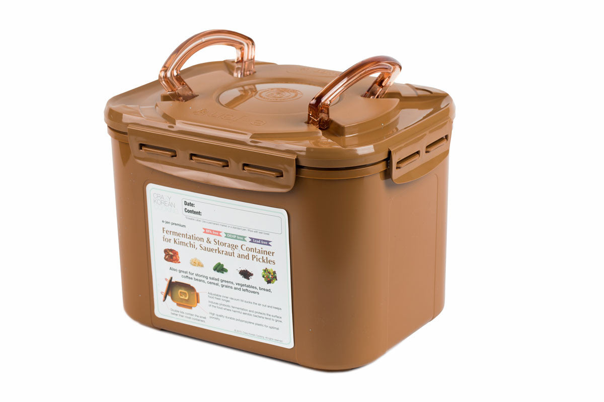 Premium Kimchi Container, 2.2 Gal (8.5L) by Crazy Korean Cooking
