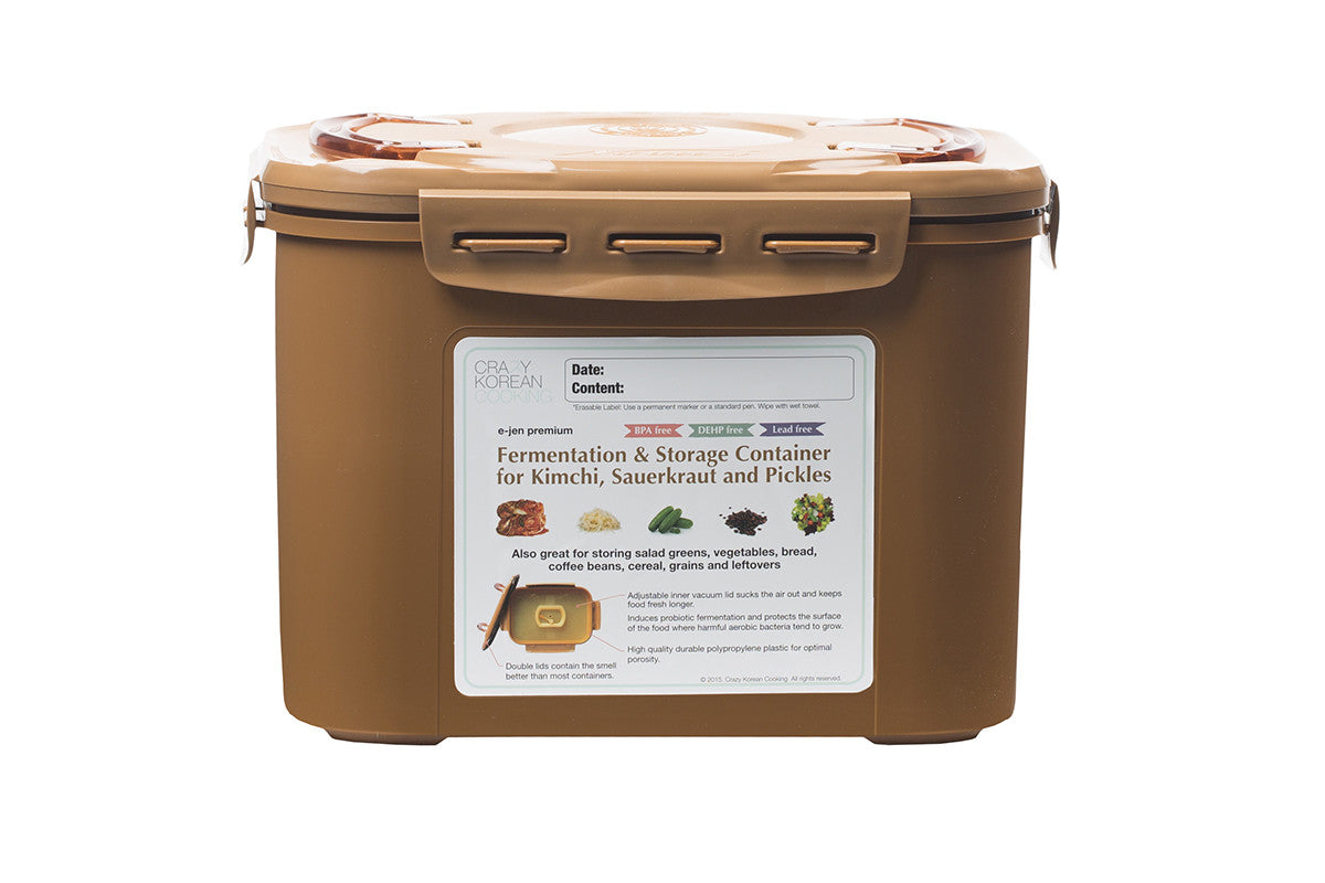 Premium Kimchi Container, 2.2 Gal (8.5L) by Crazy Korean Cooking