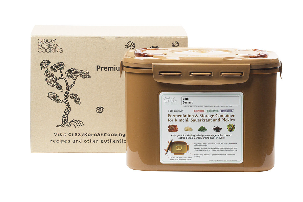 Premium Kimchi Container, 2.2 Gal (8.5L) by Crazy Korean Cooking