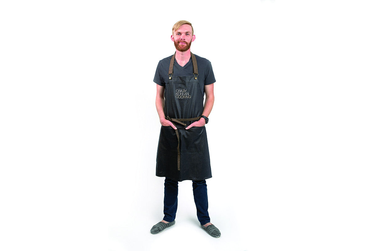 Apron, Crazy Korean Cooking, 100% Cotton Denim