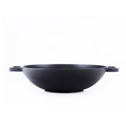 MOOSSE Premium Enameled Cast Iron Wok Pan for Induction Cooktop, Stove, No Seasoning Required, 13” (33 cm)