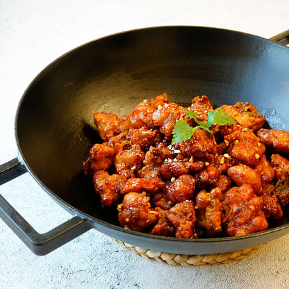MOOSSE Premium Enameled Cast Iron Mini Wok Pan with Lid – Crazy Korean  Cooking
