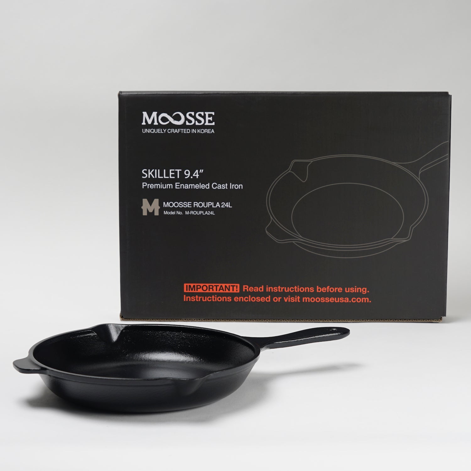 MOOSSE Premium Enameled Cast Iron Mini Wok Pan with Lid for Induction Cooktop, Stove, No Seasoning Required, 104A (26 cm)