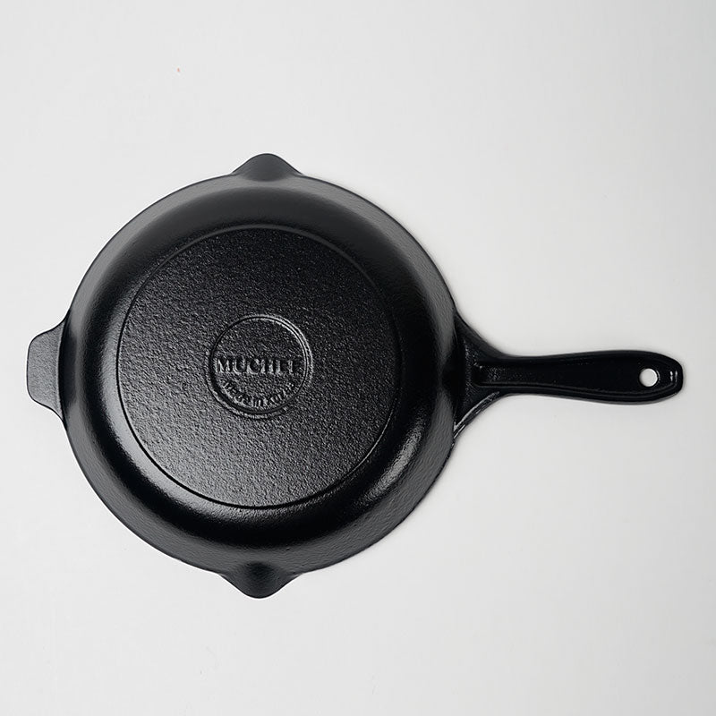 MOOSSE Premium Enameled Cast Iron Skillet Pan 9.4” (24 cm)